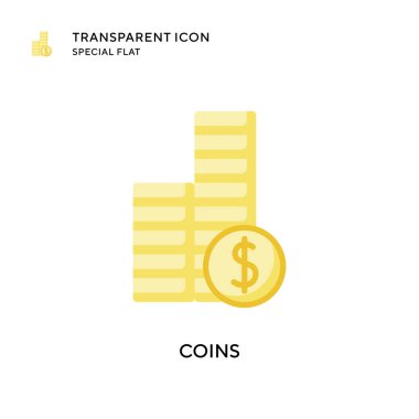 Madeni para vektör simgesi. Düz çizim. EPS 10 vektörü.