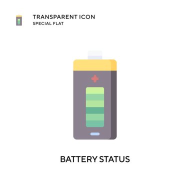 Batarya durum vektör simgesi. Düz çizim. EPS 10 vektörü.