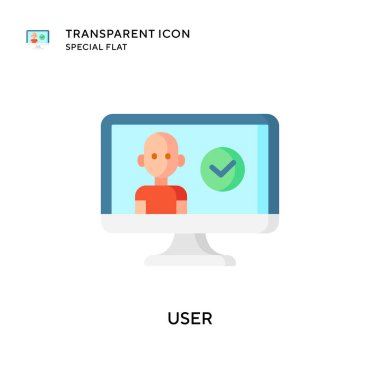 Kullanıcı vektör simgesi. Düz çizim. EPS 10 vektörü.