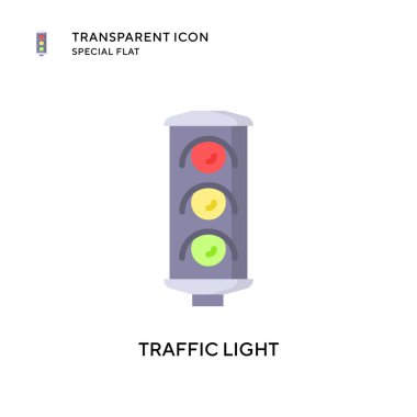 Trafik ışığı vektör simgesi. Düz çizim. EPS 10 vektörü.