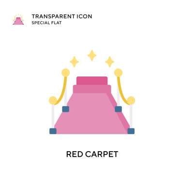 Kırmızı halı vektör simgesi. Düz çizim. EPS 10 vektörü.