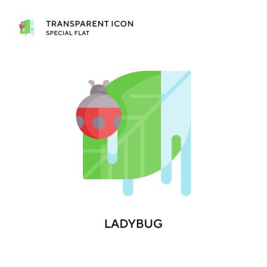 Uğur böceği vektör simgesi. Düz çizim. EPS 10 vektörü.