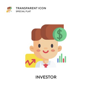 Yatırım vektör simgesi. Düz çizim. EPS 10 vektörü.