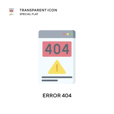 Hata 404 vektör simgesi. Düz çizim. EPS 10 vektörü.