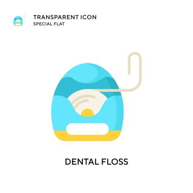 Diş ipi vektör simgesi. Düz çizim. EPS 10 vektörü.