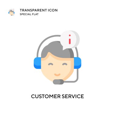 Müşteri hizmeti vektör simgesi. Düz çizim. EPS 10 vektörü.