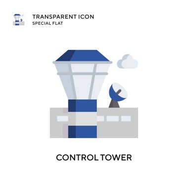 Kontrol kulesi vektör simgesi. Düz çizim. EPS 10 vektörü.
