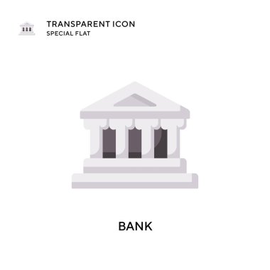 Banka vektör simgesi. Düz çizim. EPS 10 vektörü.