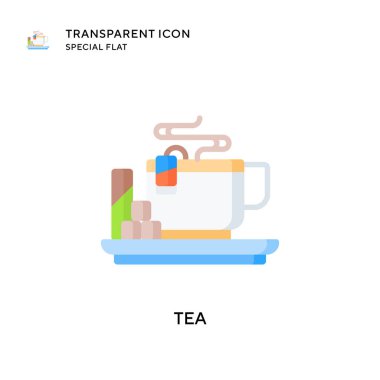 Çay vektör simgesi. Düz çizim. EPS 10 vektörü.