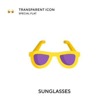 Güneş gözlüğü vektör simgesi. Düz çizim. EPS 10 vektörü.