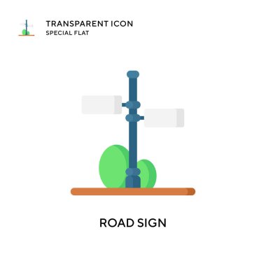Yol işareti vektör simgesi. Düz çizim. EPS 10 vektörü.