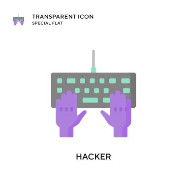 Hacker vektör simgesi. Düz çizim. EPS 10 vektörü.