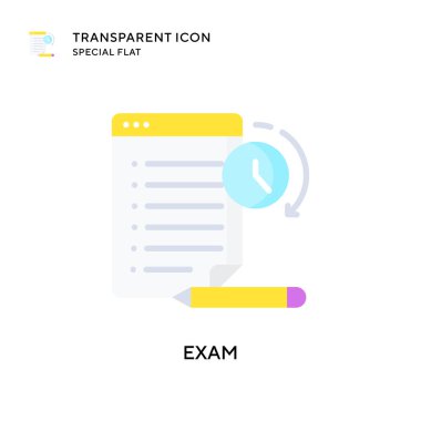 Sınav vektör simgesi. Düz çizim. EPS 10 vektörü.