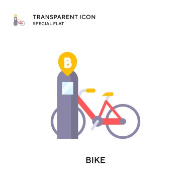 Bisiklet vektör simgesi. Düz çizim. EPS 10 vektörü.