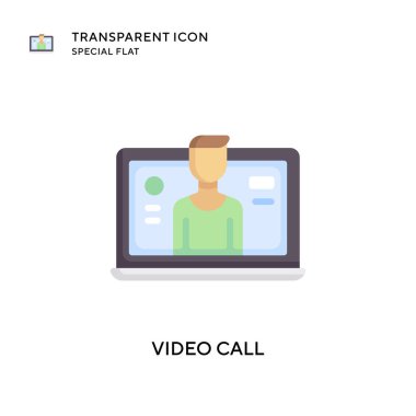 Video çağrı vektör simgesi. Düz çizim. EPS 10 vektörü.