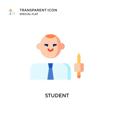 Öğrenci vektör simgesi. Düz çizim. EPS 10 vektörü.