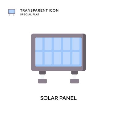 Güneş paneli vektör simgesi. Düz çizim. EPS 10 vektörü.