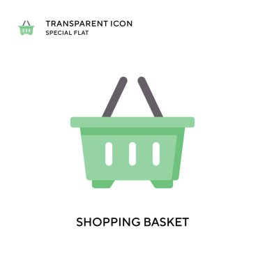 Alışveriş sepeti ikonu. Düz çizim. EPS 10 vektörü.