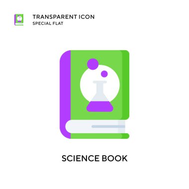 Bilim kitabı vektör ikonu. Düz çizim. EPS 10 vektörü.
