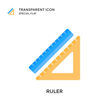 Cetvel vektör simgesi. Düz çizim. EPS 10 vektörü.