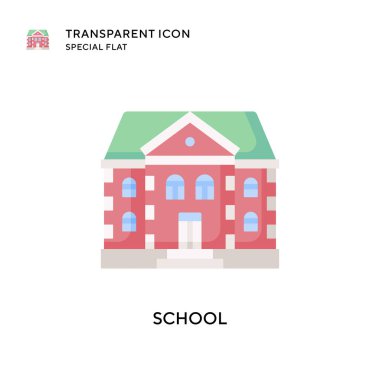 Okul vektör simgesi. Düz çizim. EPS 10 vektörü.