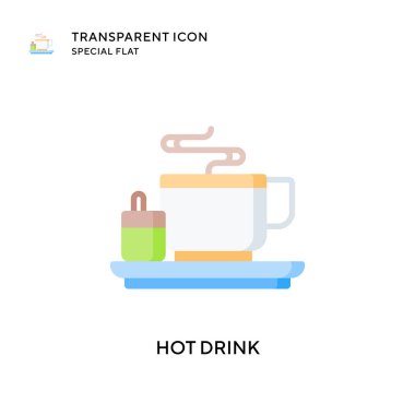 Sıcak içecek vektör simgesi. Düz çizim. EPS 10 vektörü.