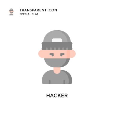 Hacker vektör simgesi. Düz çizim. EPS 10 vektörü.