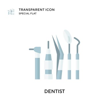 Diş hekimi vektör simgesi. Düz çizim. EPS 10 vektörü.