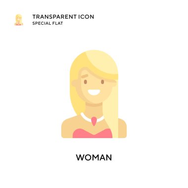 Kadın vektör simgesi. Düz çizim. EPS 10 vektörü.