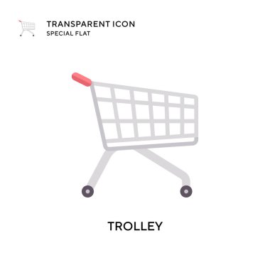 Trolley vektör simgesi. Düz çizim. EPS 10 vektörü.