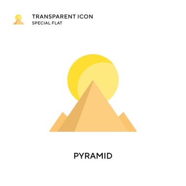 Piramit vektör simgesi. Düz çizim. EPS 10 vektörü.