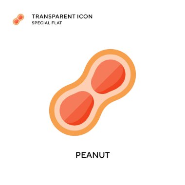 Yer fıstığı vektör simgesi. Düz çizim. EPS 10 vektörü.