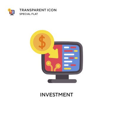 Yatırım vektör simgesi. Düz çizim. EPS 10 vektörü.