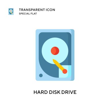 Sabit disk sürücü vektör simgesi. Düz çizim. EPS 10 vektörü.