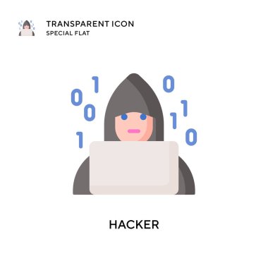 Hacker vektör simgesi. Düz çizim. EPS 10 vektörü.