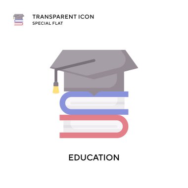 Eğitim vektör simgesi. Düz çizim. EPS 10 vektörü.