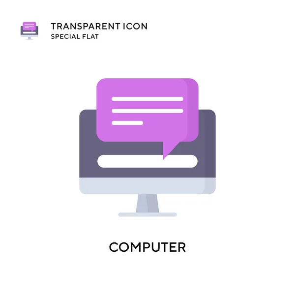 Icône Vectorielle Informatique Illustration Style Plat Vecteur Eps — Image vectorielle