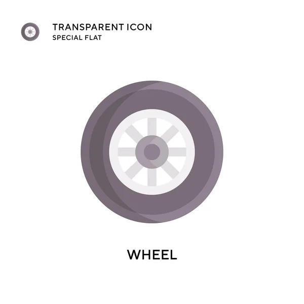 Ícone Vetor Roda Ilustração Estilo Plano Vetor Eps — Vetor de Stock