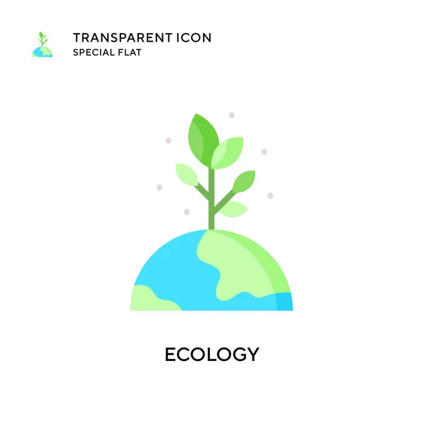 Icono Del Vector Ecología Ilustración Estilo Plano Eps Vector — Vector de stock