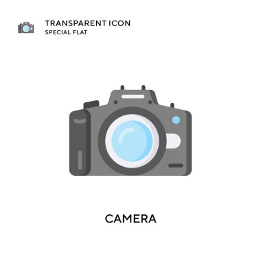 Kamera vektör simgesi. Düz çizim. EPS 10 vektörü.