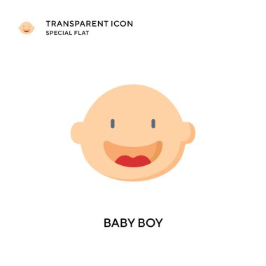 Bebek oğlan vektör ikonu. Düz çizim. EPS 10 vektörü.