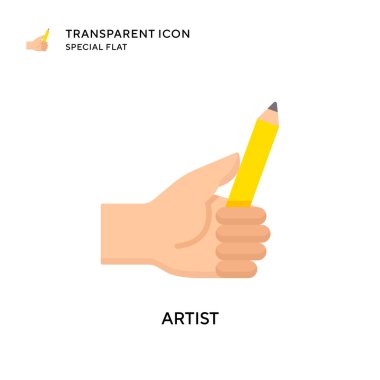 Sanatçı vektör simgesi. Düz çizim. EPS 10 vektörü.