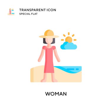 Kadın vektör simgesi. Düz çizim. EPS 10 vektörü.