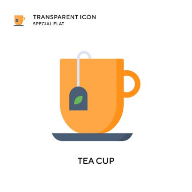 Çay fincanı vektör simgesi. Düz çizim. EPS 10 vektörü.