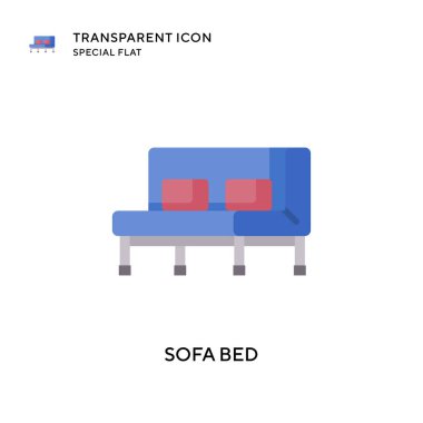 Koltuk yatak vektör simgesi. Düz çizim. EPS 10 vektörü.