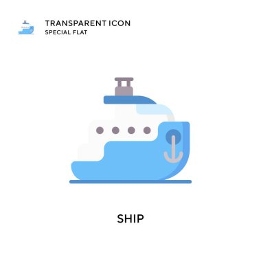 Gemi vektör simgesi. Düz çizim. EPS 10 vektörü.