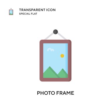 Fotoğraf çerçevesi vektör simgesi. Düz çizim. EPS 10 vektörü.