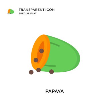 Papaya vektör simgesi. Düz çizim. EPS 10 vektörü.