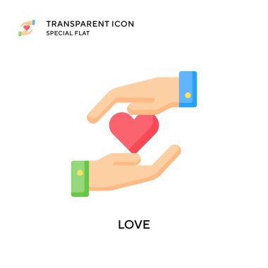 Aşk vektör simgesi. Düz çizim. EPS 10 vektörü.