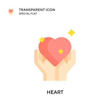 Kalp vektör simgesi. Düz çizim. EPS 10 vektörü.